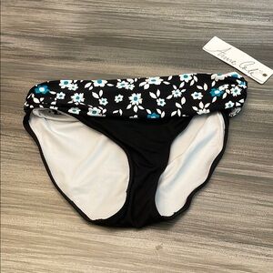 Anne Cole Size Small Floral Black and Blue Bikini Bottom